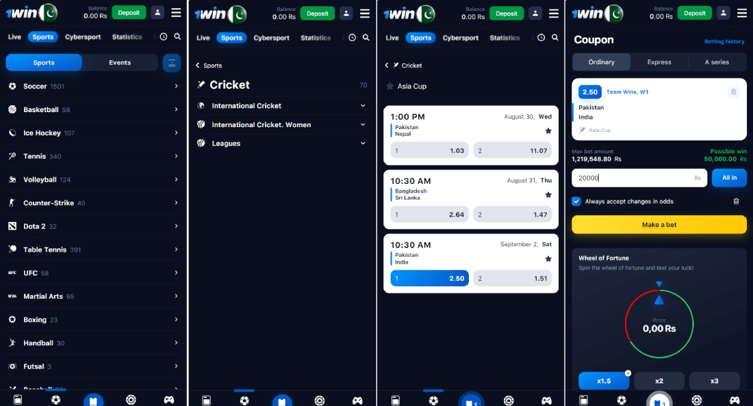 How to Bet with 1Win App