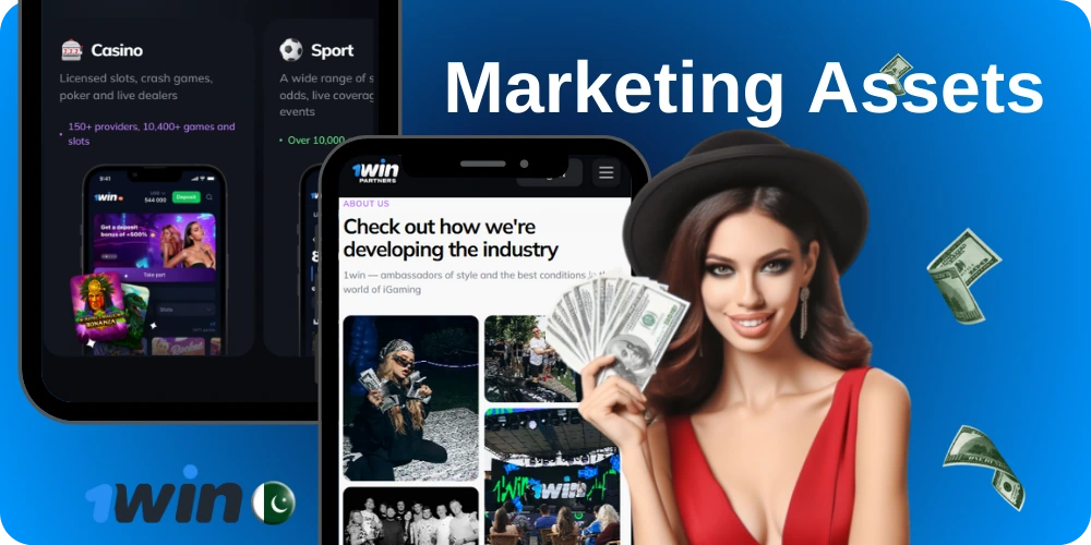 Pakistani Market assets in 1Win partner app