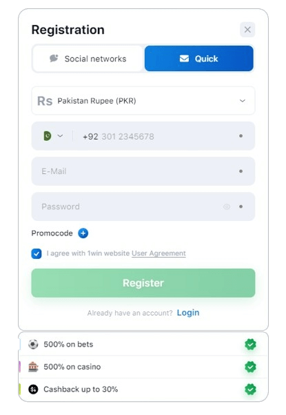 How to Sign Up in 1Win